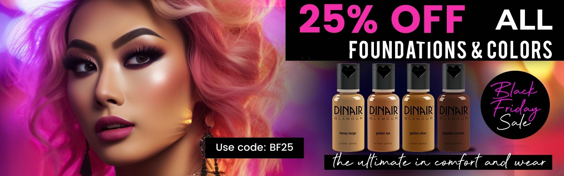 Dinair Black Friday 2025 - foundations airbrush makeup