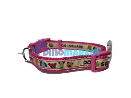 Obojek nylon Dog square růžová