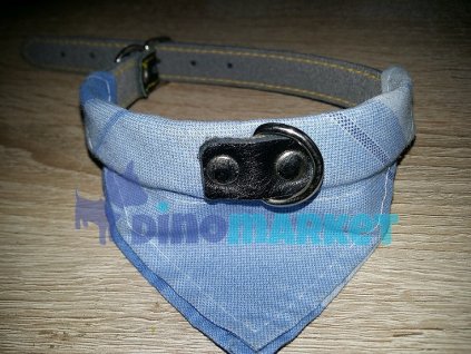 Obojek s šátkem-modrý 38cm x1,5cm