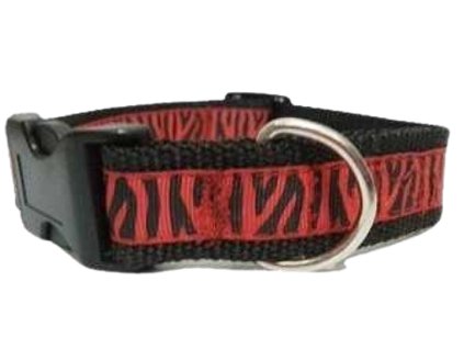 Obojek Dinofashion  Red Zebra