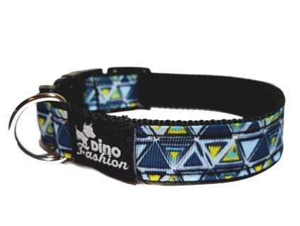 Obojek Dinofashion Blue Triangles