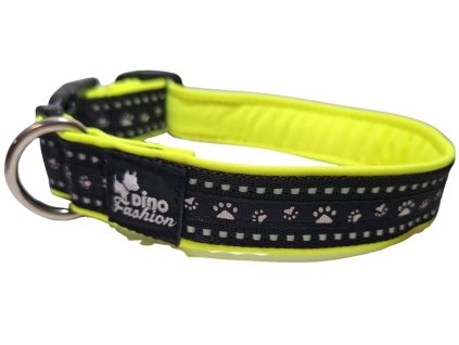 Žlutý reflexní obojek s tlapkami
