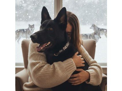 Softshellový obojek černý se jménem