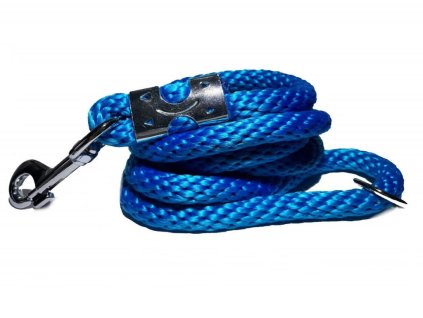 Modré lanové vodítko pro psa