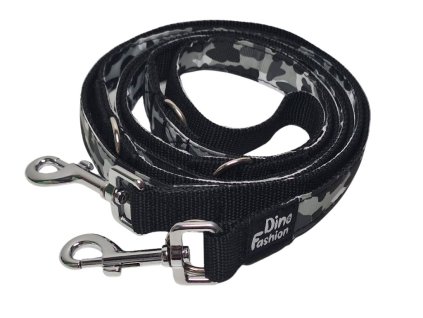 Přepínací vodítko pro psa šedý maskáč