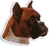 Samolep. Boxer červený hlava pr. cca 14cm 2ks