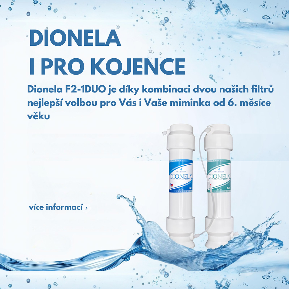 Dionela i pro kojence. Dionela F2-1DUO je díky kombinaci dvou našich filtrů nejlepší volbou pro Vás i Vaše miminka od 6. měsíce věku.