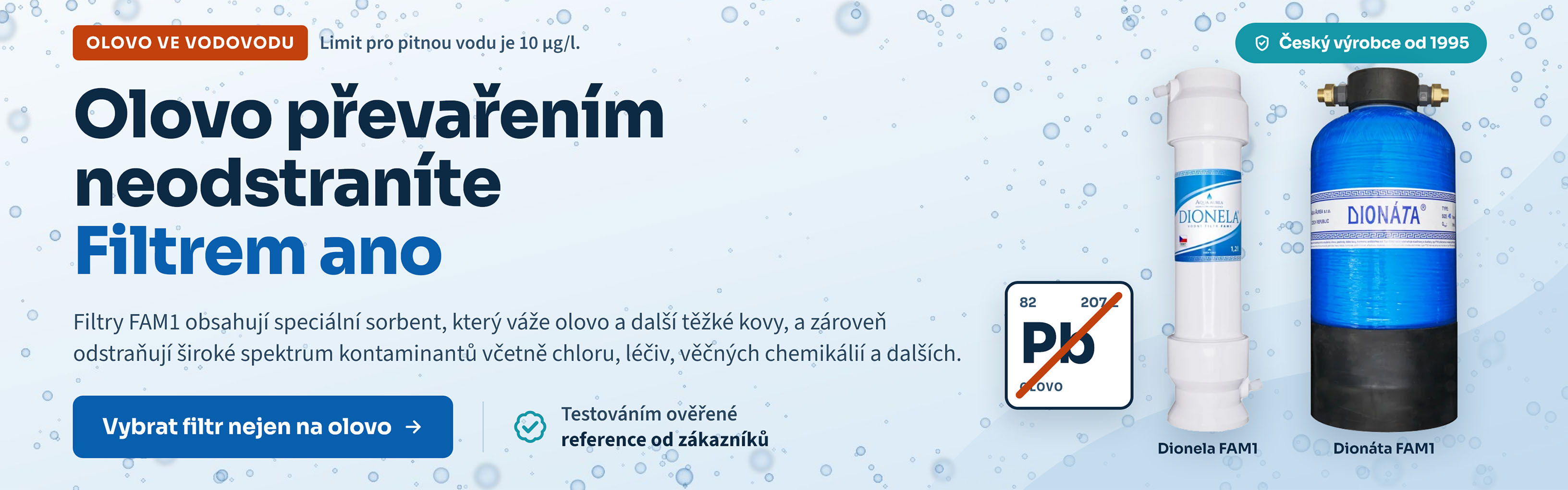 Olovo v pitné vodě: co s tím