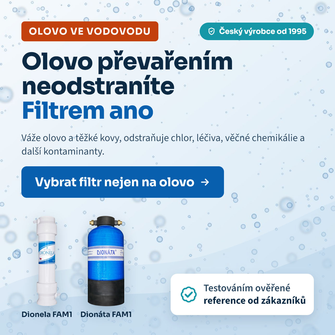 Olovo v pitné vodě: co s tím