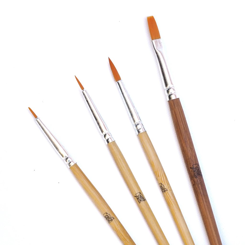 Set di pennelli da pittura - bamboo 4 pz 