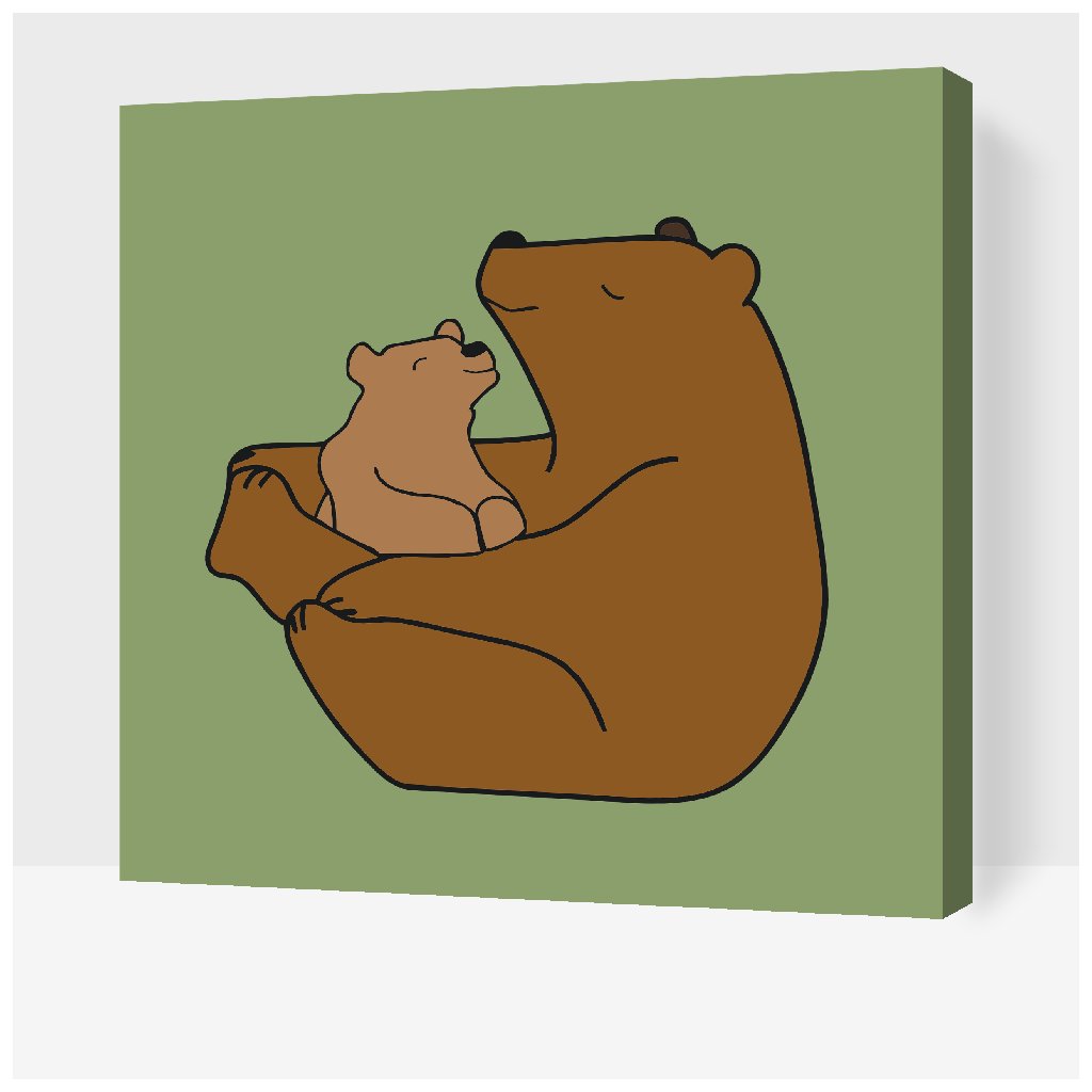 Dipingere con i numeri – Mamma orso con il suo cucciolo 