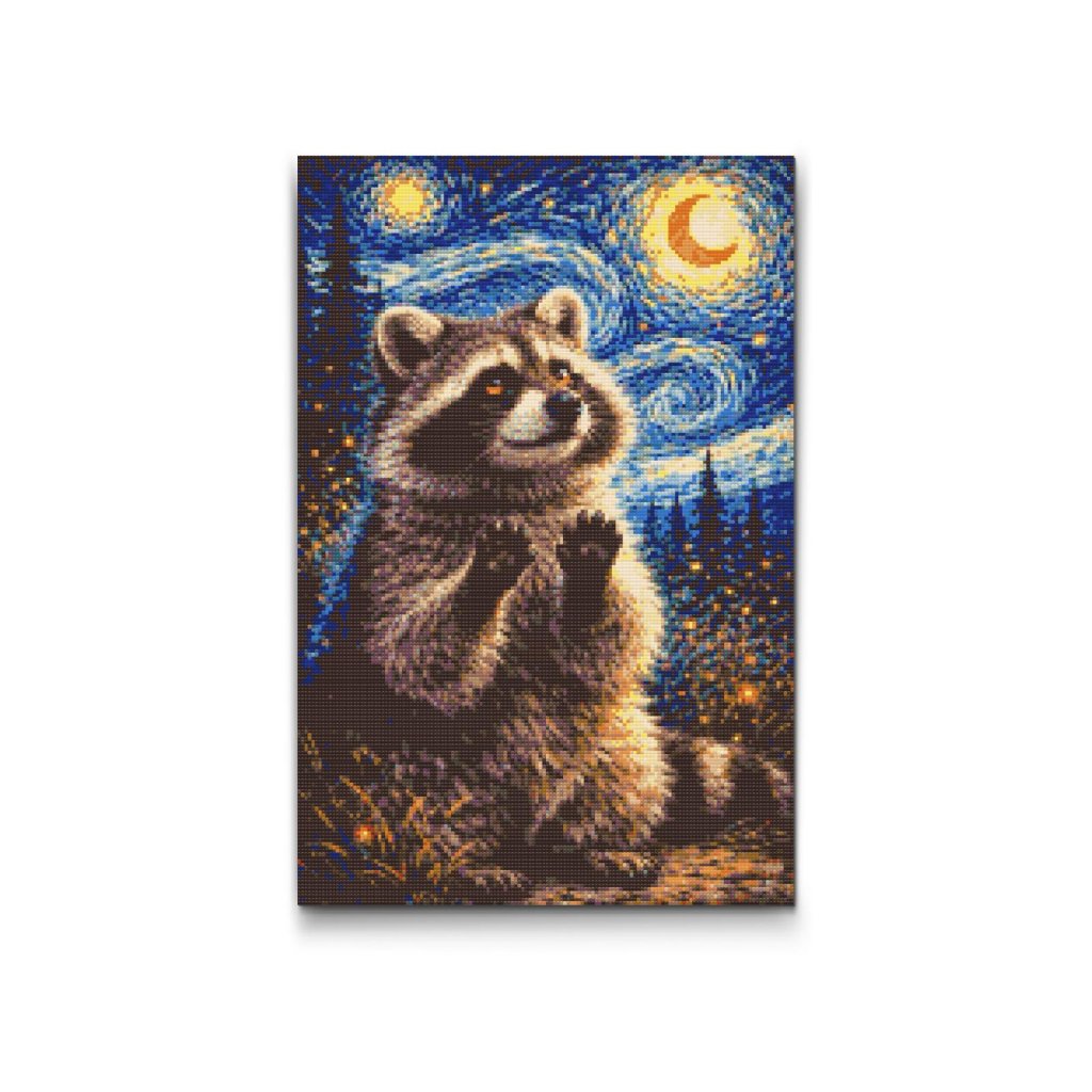 Pittura_diamante_Vincent_Van_Gogh_-_Notte_stellata_e_il_procione_M2