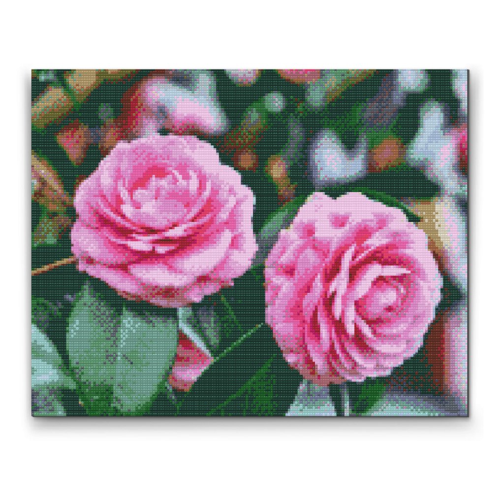 Pittura diamanti - Camelie rosa