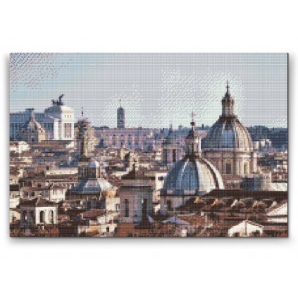 Pittura diamanti - Vista della città - Roma
