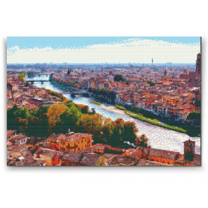 Pittura diamanti - Vista della città - Verona 2