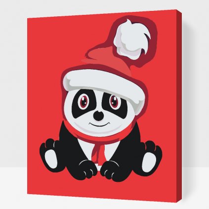 Dipingere con i numeri – Panda natalizio