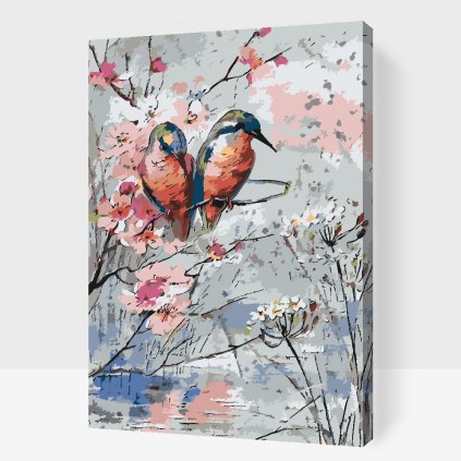 Dipingere con i numeri – Uccelli su un ramoscello