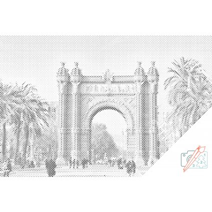 Puntinismo - Arco di trionfo di Barcellona