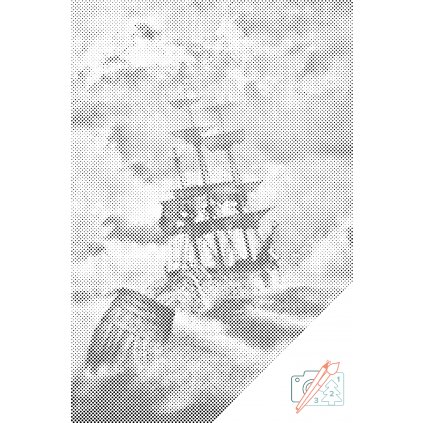 Puntinismo - Barca nella tempesta 3