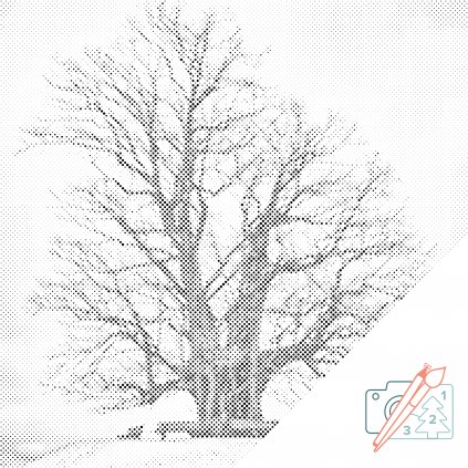 Puntinismo - Albero in solitudine