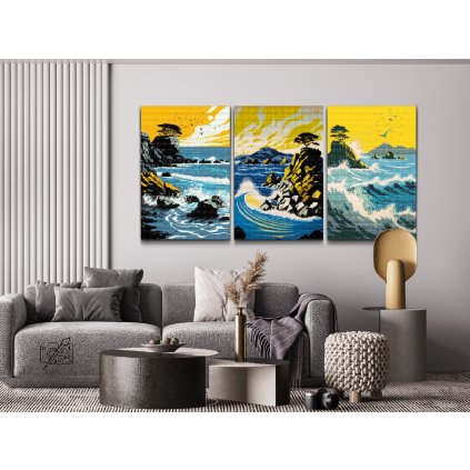 Pittura diamante - Onde dell'oceano (set di 3pz)