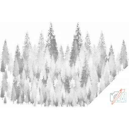 Puntinismo - Alberi di pino