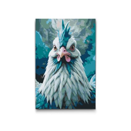 M2_Dipingere_con_i_numeri_-_Gallina_nelle_tonalità_del_turchese_scuro