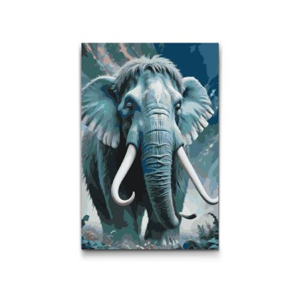 M2_Dipingere_con_i_numeri_-_Mammut_nelle_tonalità_del_turchese_scuro