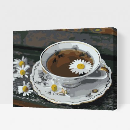 Dipingere con i numeri – Margherita in tazza da té
