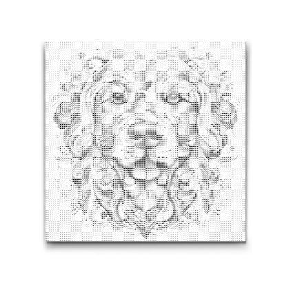 Puntinismo_Mandala_cane_golden_retriever_M2