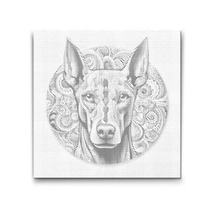 Puntinismo_Mandala_cane_dobermann_M2