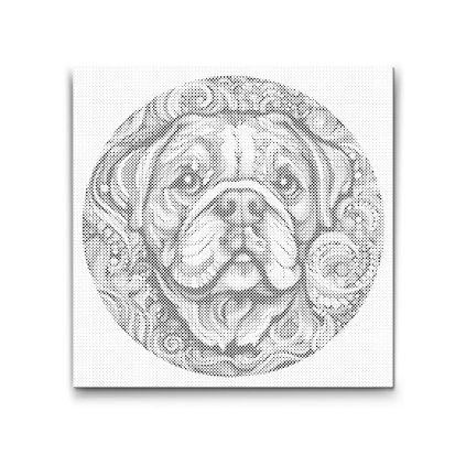 Puntinismo_Mandala_bulldog_M2