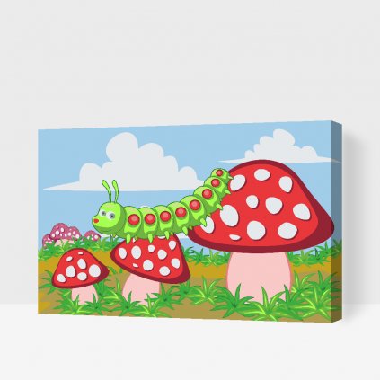 Dipingere con i numeri – Bruco su funghi