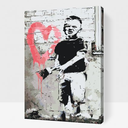 Dipingere con i numeri – Banksy - Bambino che dipinge un cuore