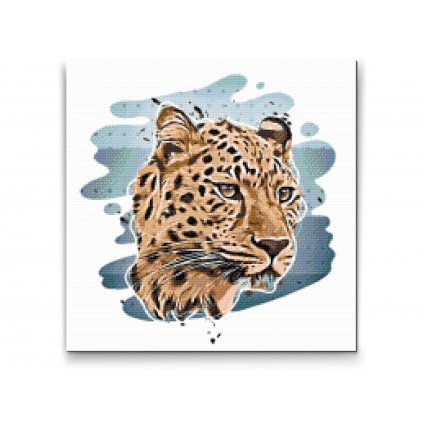 Pittura diamanti - Testa di leopardo