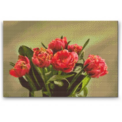 Pittura diamanti - Bouquet di tulipani rossi
