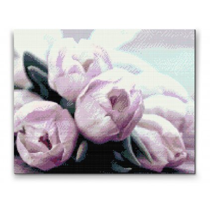 Pittura diamanti - Tulipani viola sul tavolo