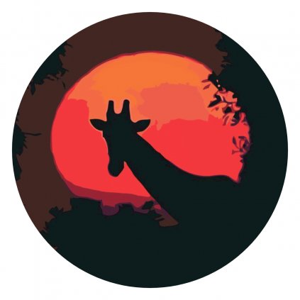 Dipingere con i numeri – Giraffa e luna rossa