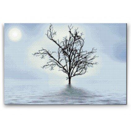 Pittura diamanti - Albero nella nebbia