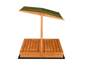 Drevené pieskovisko s lavičkami a strieškou - impregnované 140x140 cm