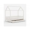 Detská posteľ domček so zásuvkou a bočnicou R02 biely 80x160 cm_2