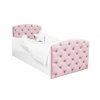 Detská posteľ s čalúnením a šuplíkom QUEEN ružová 80x160 cm