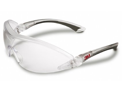2840 - Ochranné brýle 3M, čirý polykarbonátový zorník, integrované chrániče obočí, polohovatelné postranice s nastavitelnou délkou, měkké vnitřní polstrování