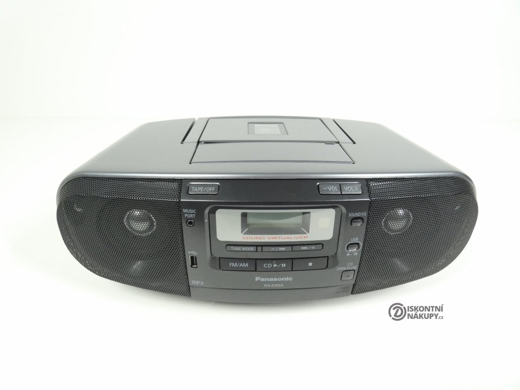 President jeans self Radiomagnetofon s CD Panasonic RX-D55AEG-K černý Poškozený obal - Vystaveno na prodejně - Diskontní nákupy President jeans self Radiomagnetofon s CD Panasonic RX-D55AEG-K černý Poškozený obal - Vystaveno na prodejně - Diskontní nákupy
