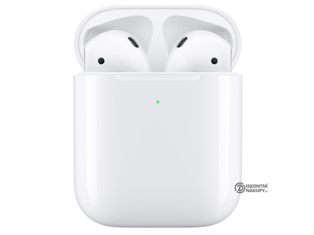 Sluchátka Apple AirPods, bezdrátové nabíjení (2019) bílá  Použité zboží ..Oděrky na pouzdře ..Pouzdro zevnitř ušpiněno ..Oděrky a vrypy na sluchátkách ..Bez obalu ..Bez kabelu ..Záruka 12 měsíců