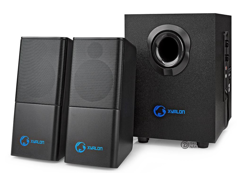 NEDIS herní reproduktory/ 2.1/ výkon 33 W/ 3,5 mm jack/ USB/ ABS/ dřevo/ černé GSPR10021BK