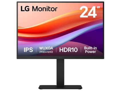 LG IPS monitor 24BA55W-B / 24" / 1920x1200 /5ms/ 16:10 / 350cd / 75Hz/HDMI / DP / USB/ repro/ výškově stav 24BA55W-B.AEU