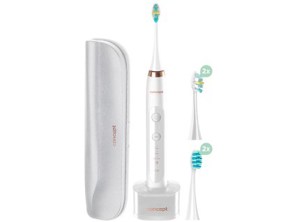 CONCEPT Sonický zubní kartáček s cestovním pouzdrem PERFECT SMILE, white ZK7010