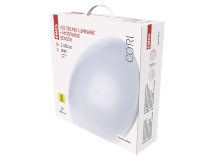 LED přisazené svítidlo CORI s pohyb. čidl., kr. 18W n.b., IP44