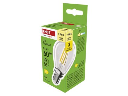LED žárovka Filament Mini Globe / E14 / 5,9 W (60 W) / 806 lm / teplá bílá